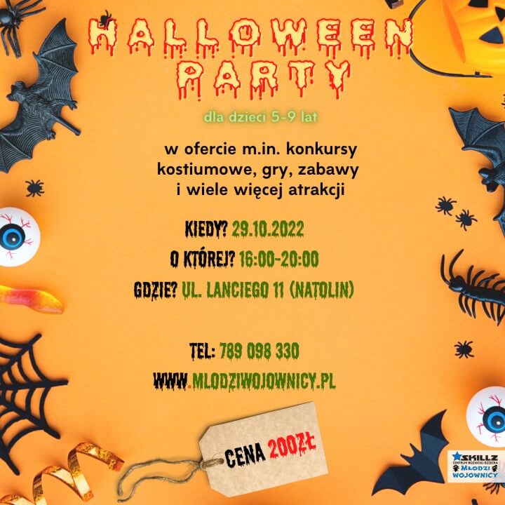Halloween party dla dzieci 2023 Warszawa - Młodzi Wojownicy
